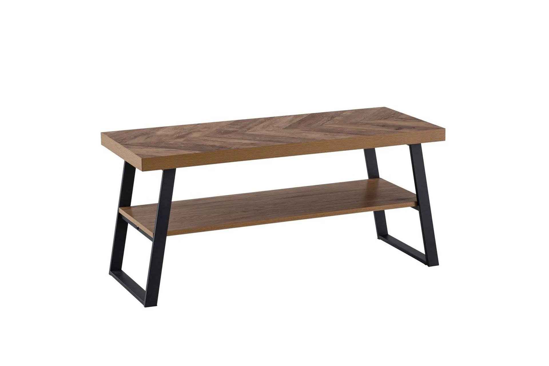 Wohnling Bänk Wohnling Ekfiskbensdekor med hylla Stabil metallram Modern look