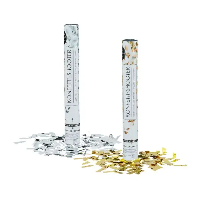 2x Party Popper guld/silver