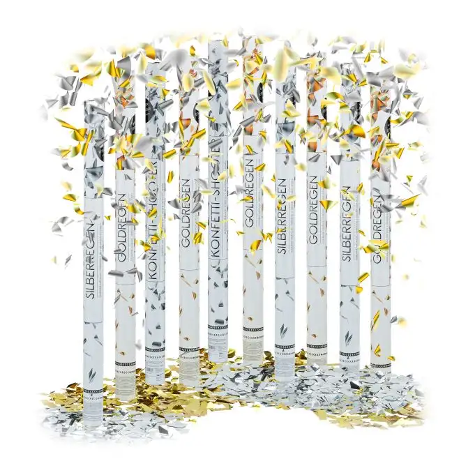 10x Party Popper guld/silver