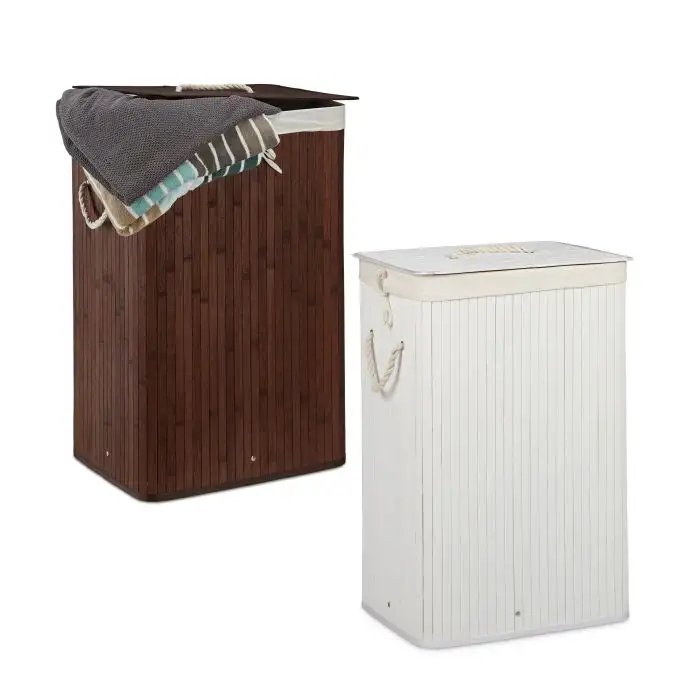 2 x tvättkorg bambu