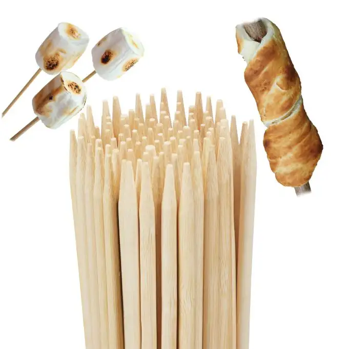 Extra långa grillpinnar i bambu