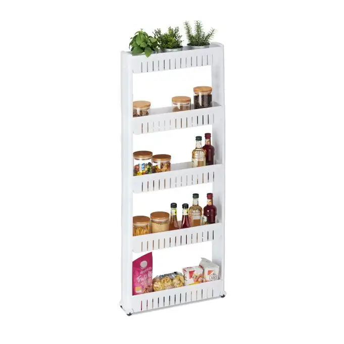 Smal rullvagn med 5 hyllplan