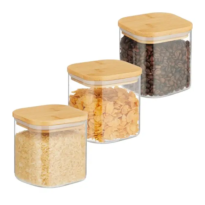3-pack förvaringsglas med lock 600 ml