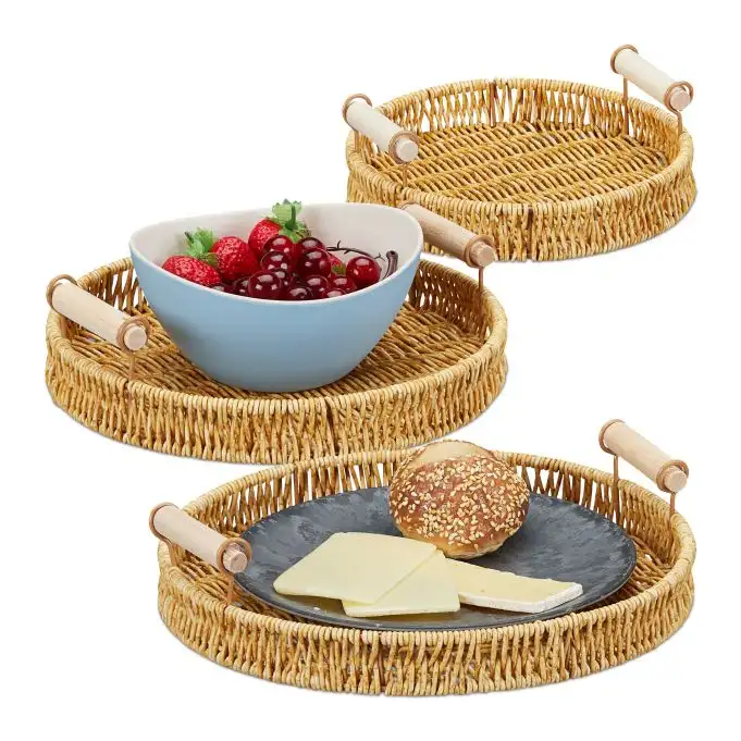 Serveringsbricka 3-pack rund