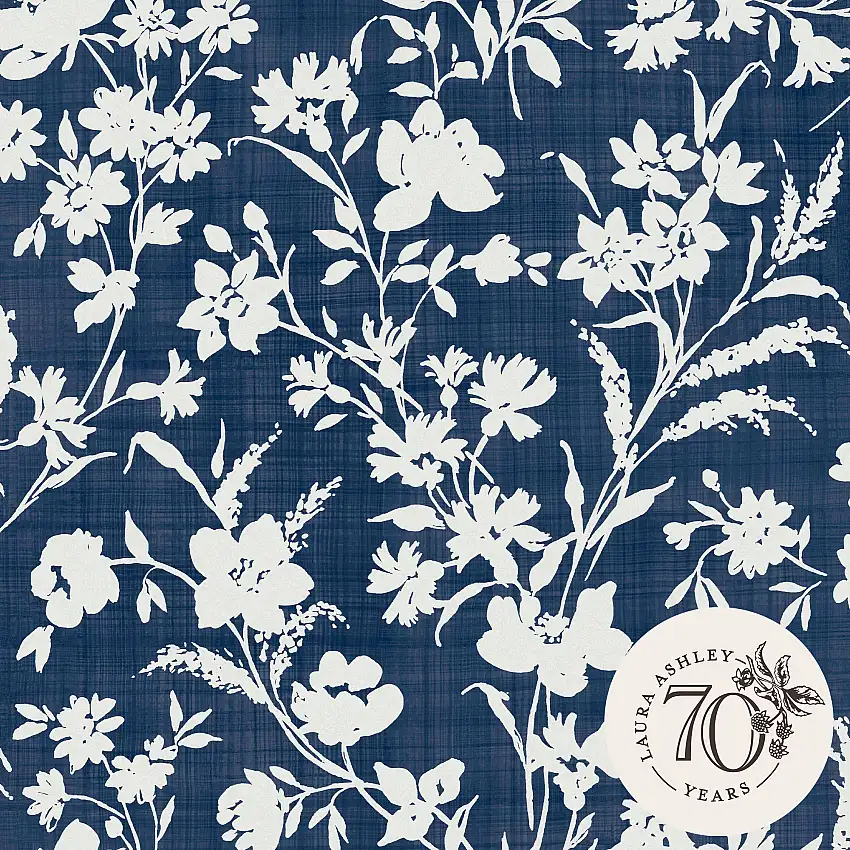 Tapet Laura AshleyRye Midnight Seaspray Blå 119854