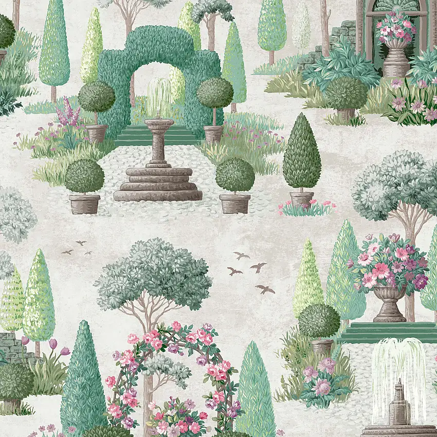 Tapet Laura AshleyNaunton Folly Fern Grön 122746