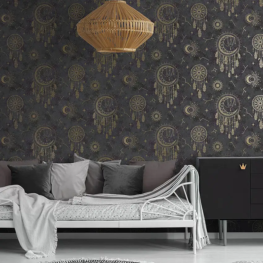 Tapet HoldenDream Catcher Dreamcatcher Black Gold 13330