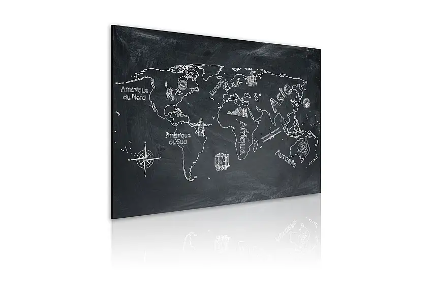 Tavla Geografi lektion (franska) 120x80