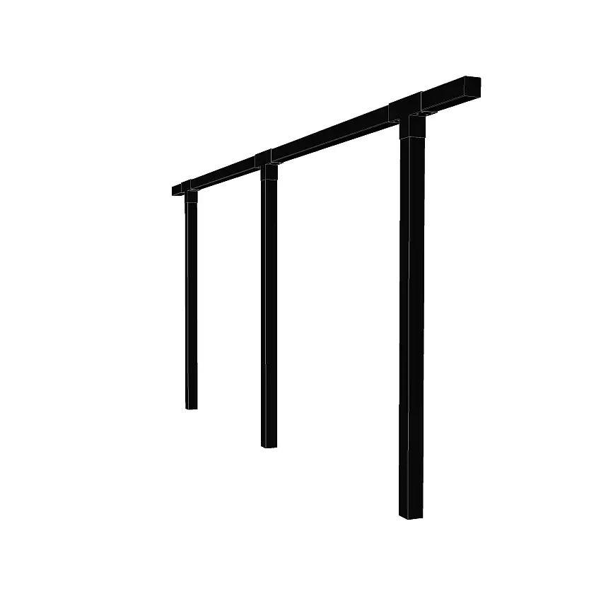 Pergola PLUSCubic Enkel 2 Moduler Svart för Altan