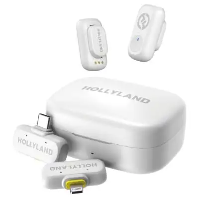 Hollyland LARK A1 Combo Wireless Mic System USB-C RX + Lightning RX, white