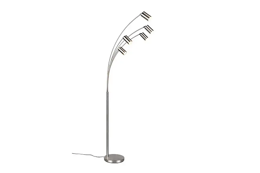 Trio Lighting Golvlampa TRIO Marley Borstad stål Borstad stål