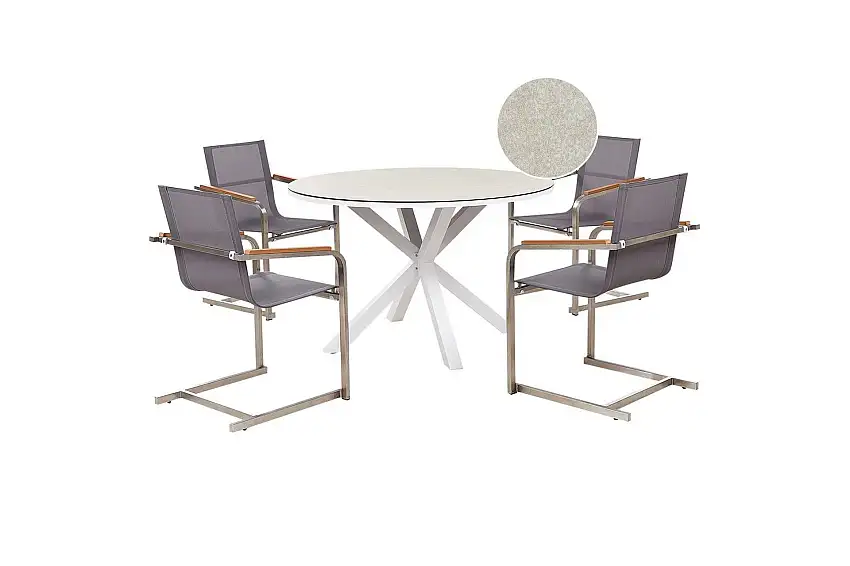 Matgrupp Maletto/Cosoleto Grå/vit/silver/beige