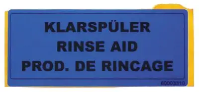 Dekaler blå L 65mm B 28mm Sköljmedel