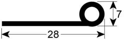 Dörrtätning L 595mm