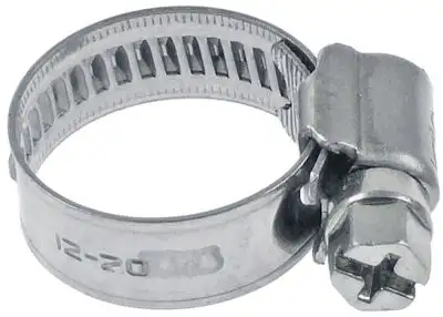 Slangklämma Rostfritt stål W4 ø 12-20mm DIN 3017