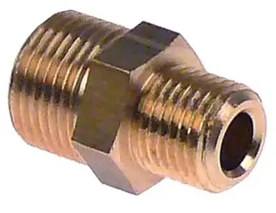 Dubbelnipplar Gänga 1/4" - 3/8" Mässing VPE 1Styck
