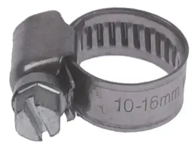 Slangklämma Rostfritt stål W4 ø 10-16mm DIN 3017