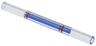 Vätskenivårör ø 11mm ID ø 65mm röd/blå H 140mm