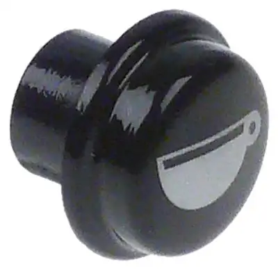 Knapp Plast ø 17mm svart 1 kopp, stor rund SANREMO