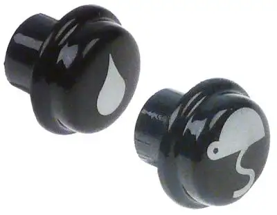 Knappar Plast ø 17mm svart Kaffe/vatten rund