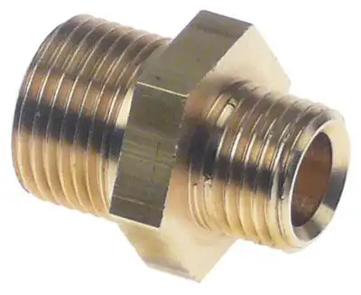 Dubbelnipplar Mässing L 5mm G1: 1/4" G2: 3/8"