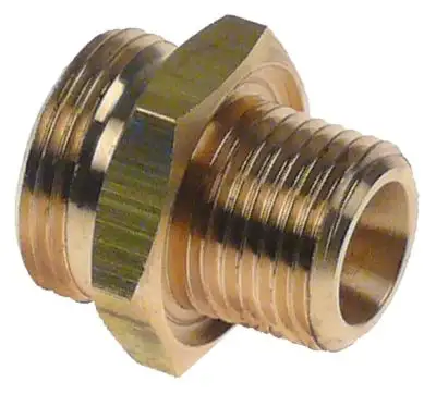 Skruvkoppling Mässing L 32mm G1: 3/4" G2: 1/2"