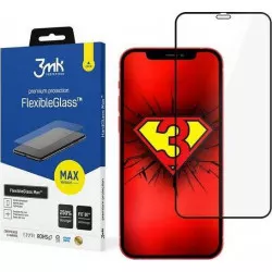 3MK FlexibleGlass Max för iPhone 12/12 Pro, FlexibleGlass, Svart, genomskinligt skärmskydd