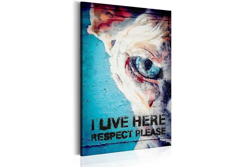 Tavla I Live Here, Respect Please 80x120