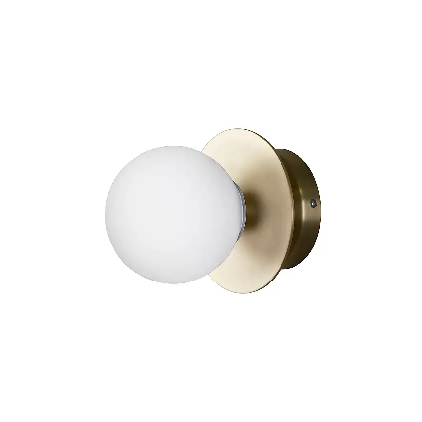Vägglampa Globen LightingArt Deco IPVit/Borstad Mässing