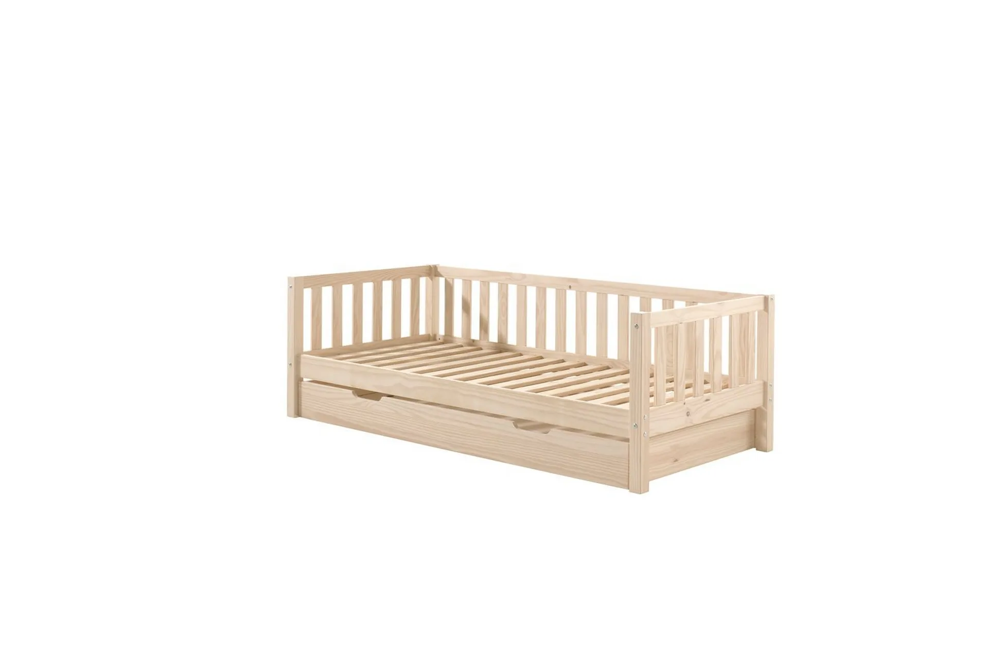 Säng Fritz med 1 Låda Naturlig Naturlig