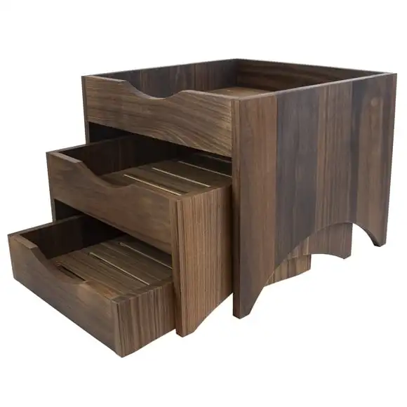 Displaytrappa 3-steg 39,5x39,5x32cm Valnöt