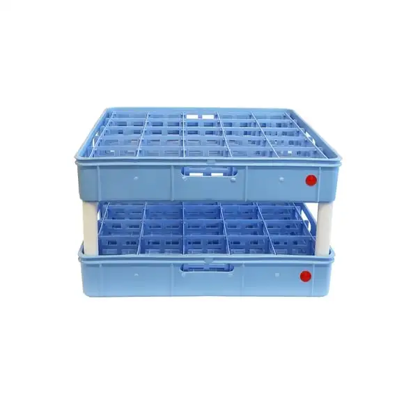 Diskback dubbel 226mm m förhöjd 46x46, 65mm/36 fack röd 110