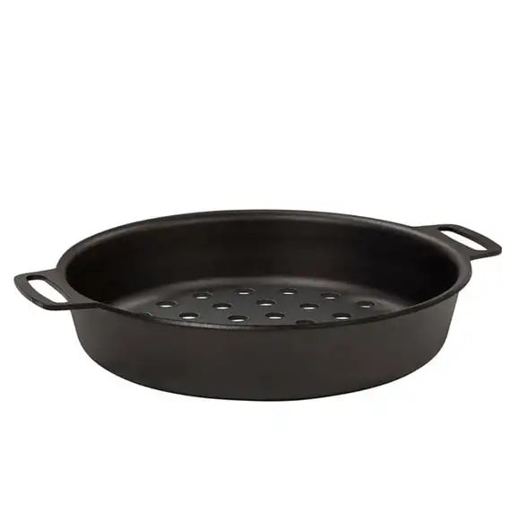 Panna perforerad kolstål svart rund 24cm Kockums