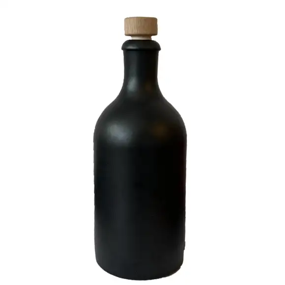 Flaska stengods mattsvart 500ml ink förslutning