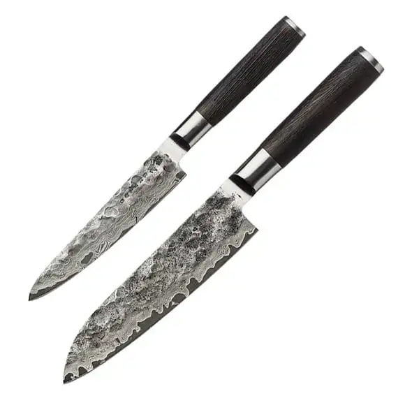 Knivset Kuro Santoku 18cm & Petty 15cm Satake