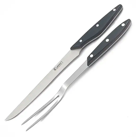 Trancherset trälaminat gaffel och kniv 31/35cm Jero