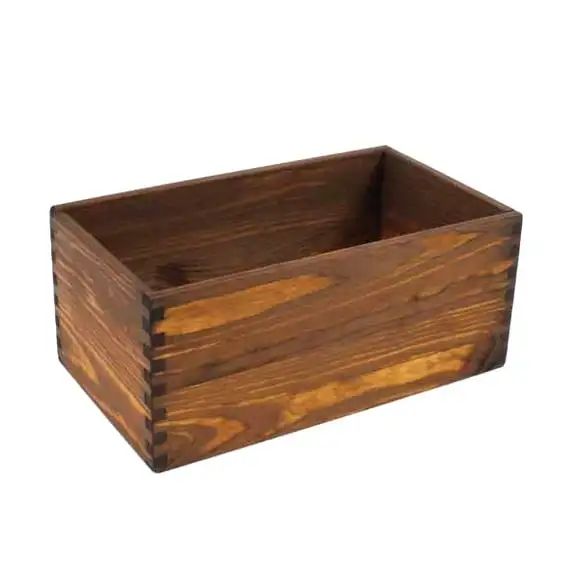 Besticklåda brunbetsad 26x15x11cm