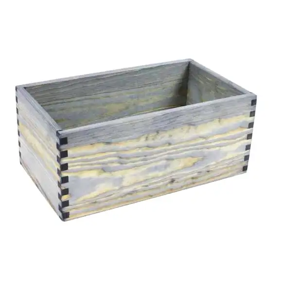 Besticklåda gråbetsad 26x15x11cm