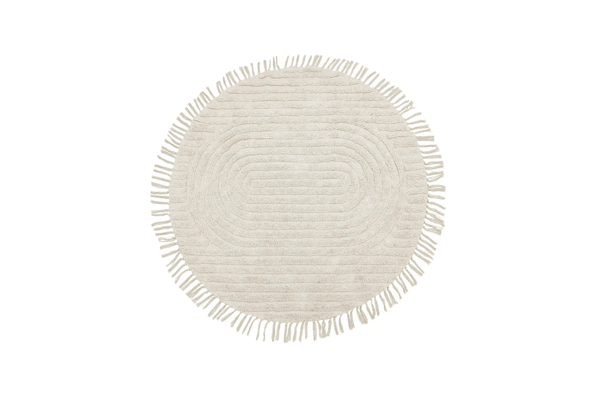 Halfeti Ryamatta 140 cm Rund Beige