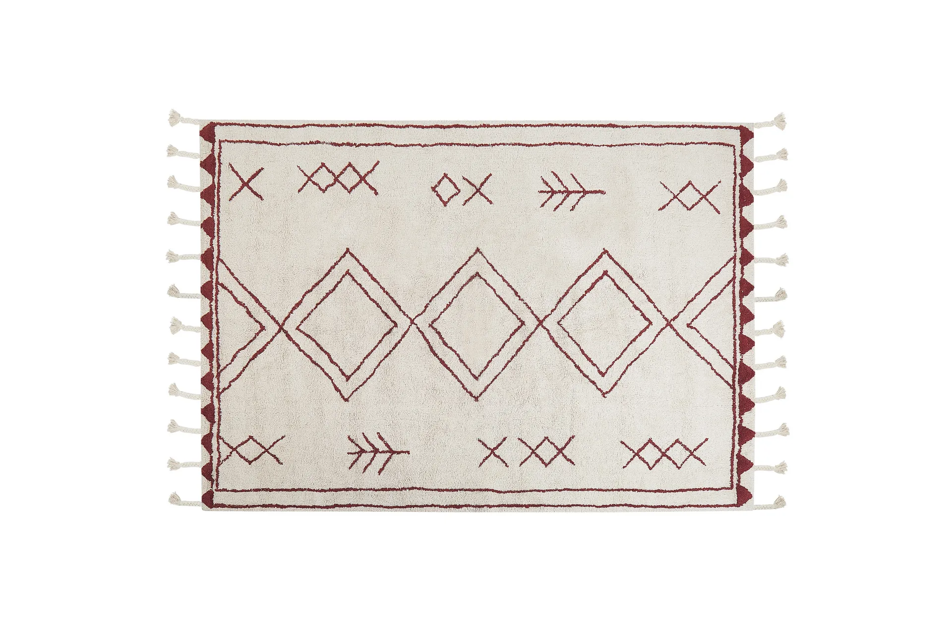 SABLOR Bomullsmatta 160x230 cm Svart/Vit