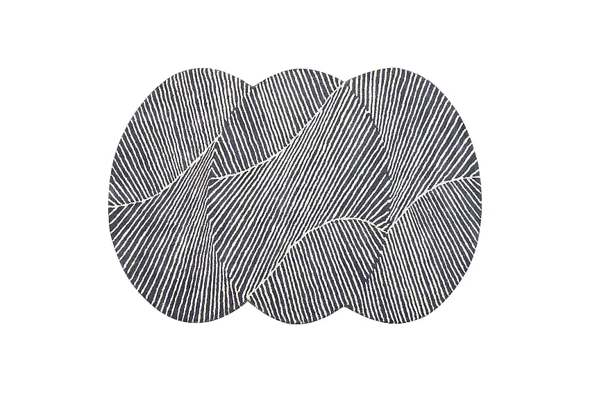 Zabol Ullmatta 140x200 cm Oval Svart/Vit