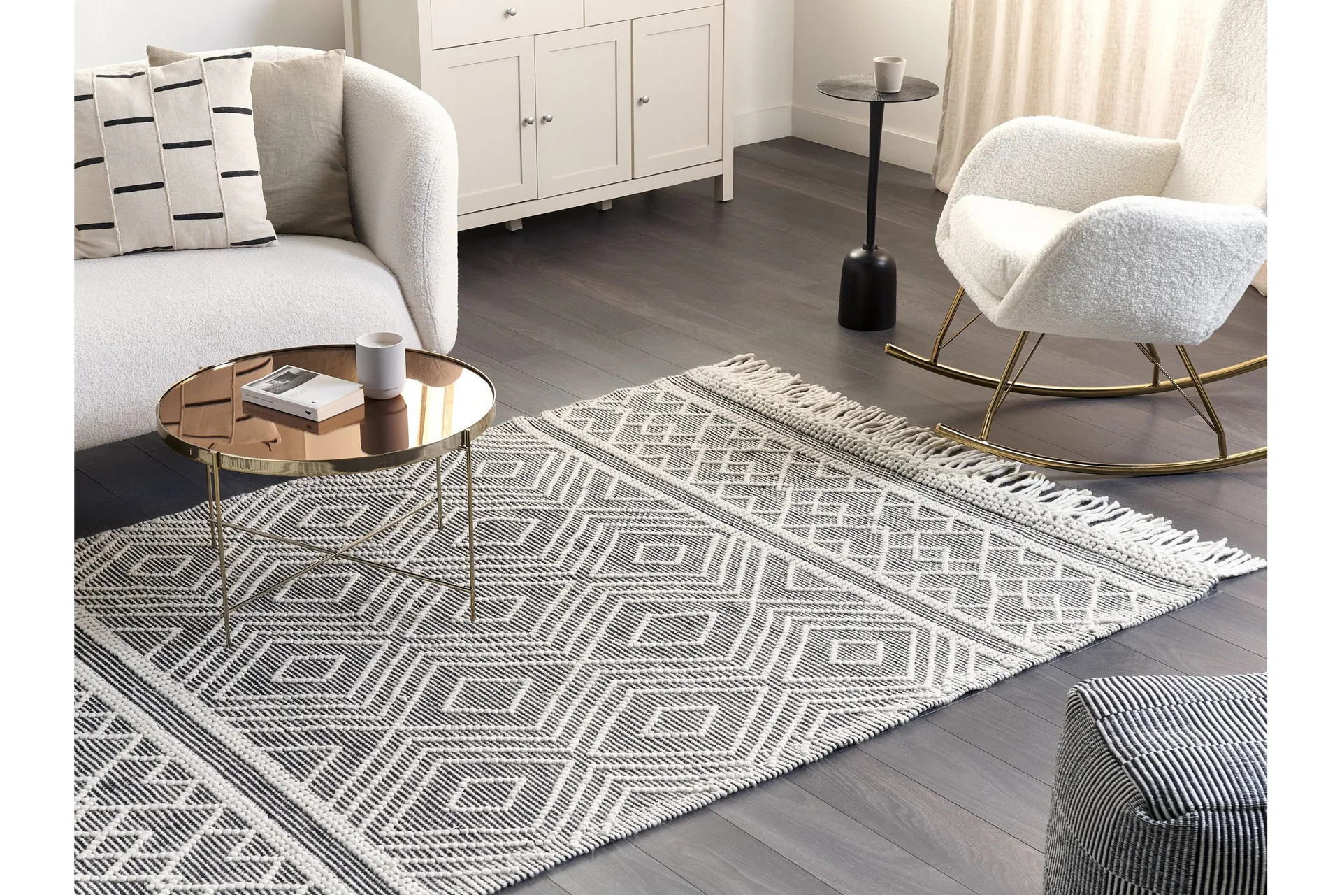 Savuca Ullmatta 160x230 cm Svart/Vit