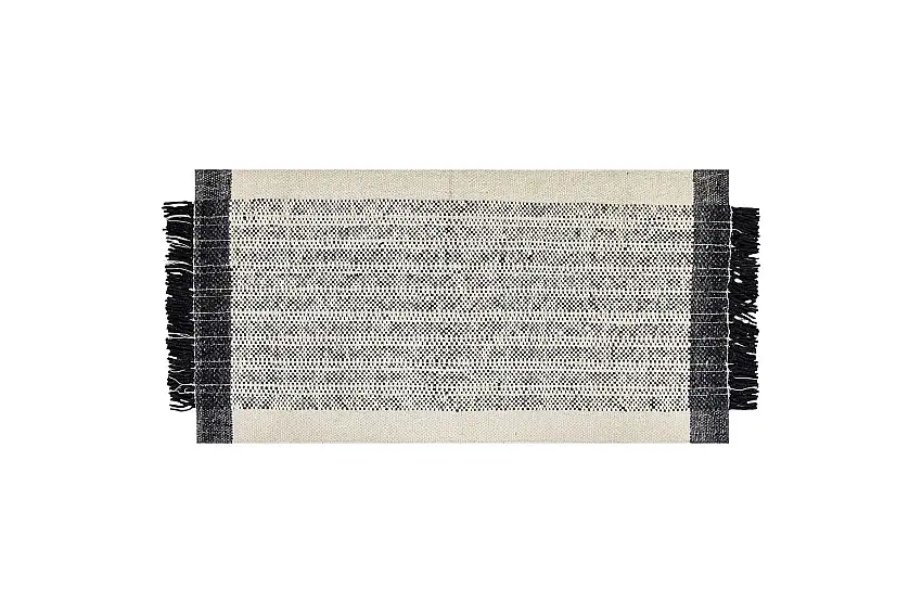 Ketenli Ullmatta 80x150 cm Svart/Vit