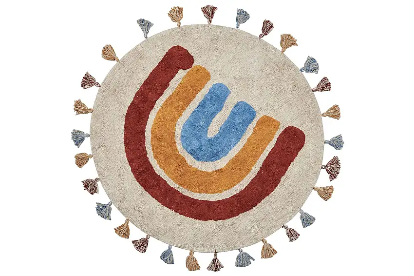 Yagci Bomullsmatta 120 cm Rund Beige