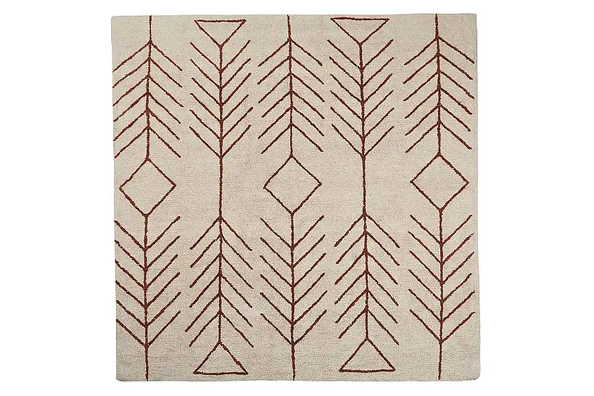 Akoren Bomullsmatta 200x200 cm Kvadratisk Beige