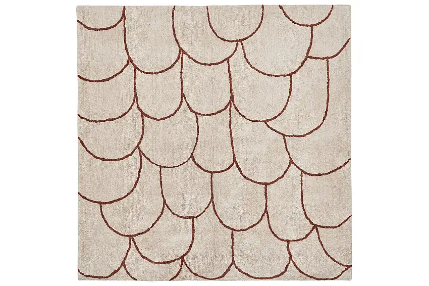 Avdan Bomullsmatta 200x200 cm Kvadratisk Beige