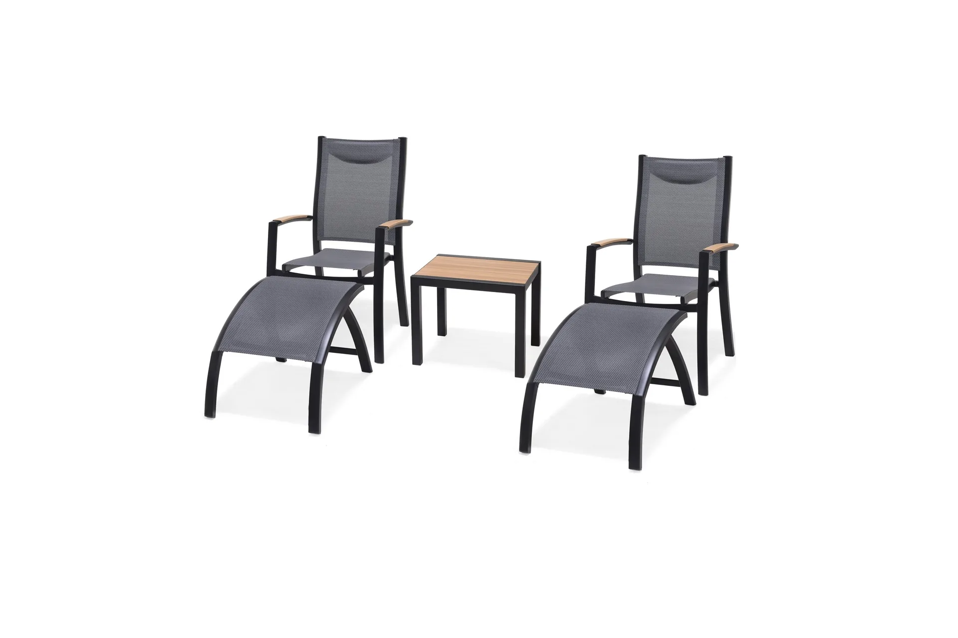 Panama Caféset 50x50 cm + 2 Utestolar Grå