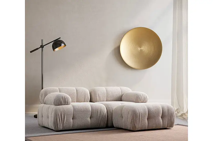 Belgin Bubblig Divansoffa 2-sits med fasta armstöd