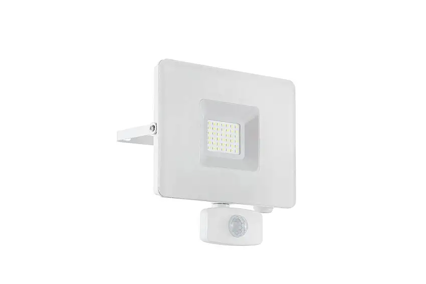 Väggstrålkastare Utebelysning Eglo Faedo 3 med Sensor 30W, Vit
