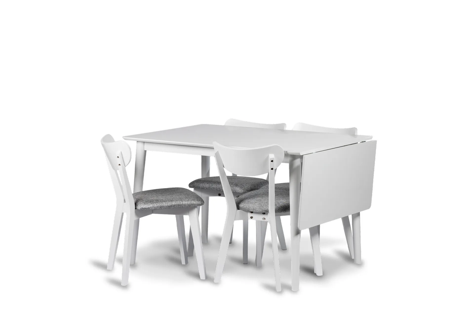 Åland Förlängningsbar Matgrupp 120-160 cm med 4 Stolar